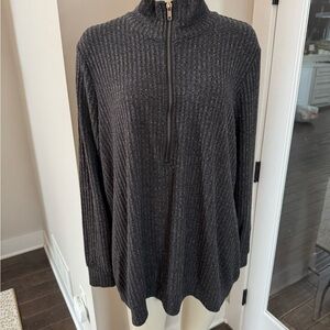 Torrid Charcoal Half-Zip Turtleneck Sweater Size 3